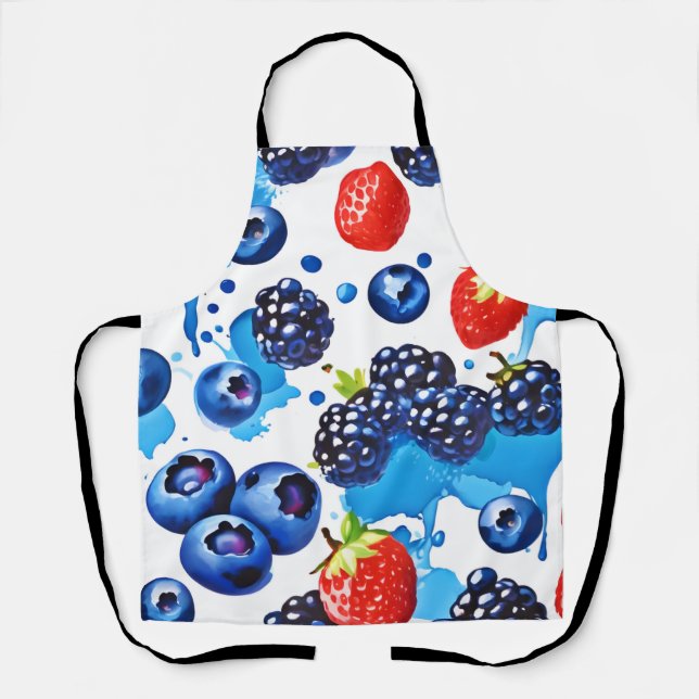 Vibrant Berry Pattern Apron (Front)
