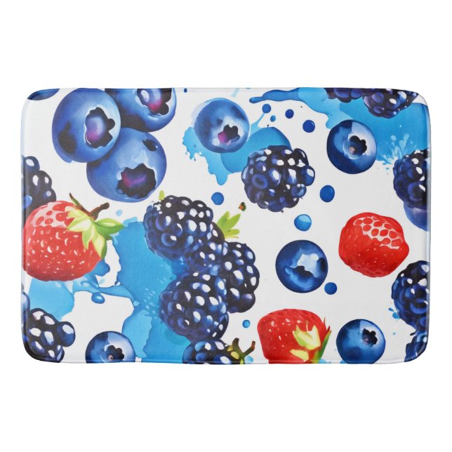 Vibrant Berry Pattern Bath Mat (Front)