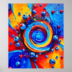 Vibrant Berry Vortex Poster