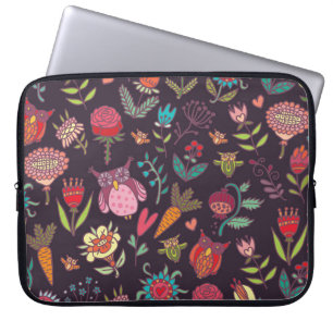 Vibrant Big Flowers Collection Laptop Sleeve
