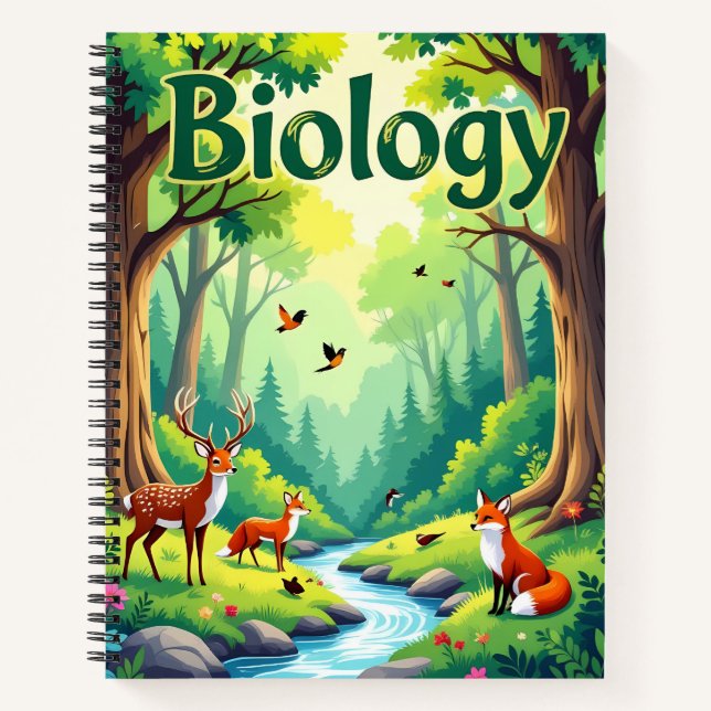 Vibrant Biology Forest Animals Notebook - Personal (Front)