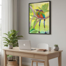 Vibrant Birds Decor for Hallway, Office or Lounge