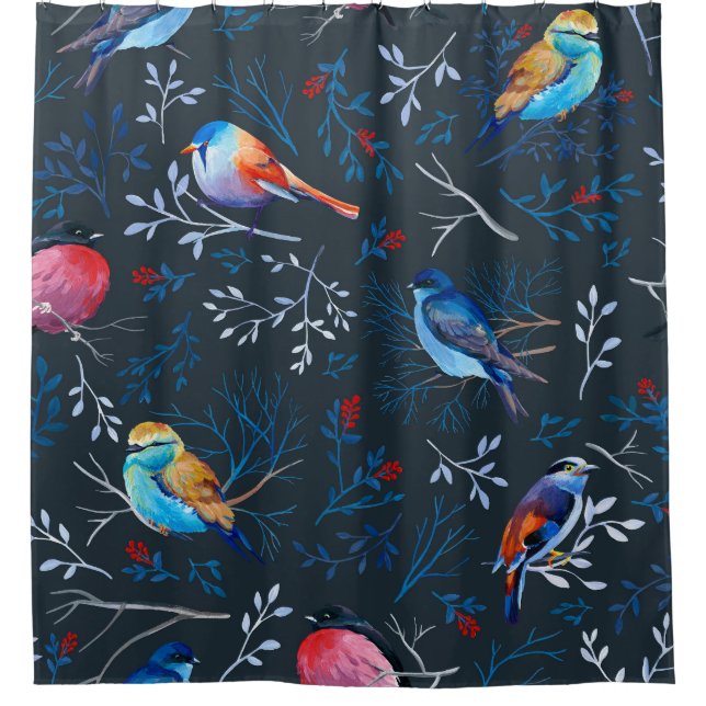 Vibrant Birds: Gouache Dark Elegance (Front)