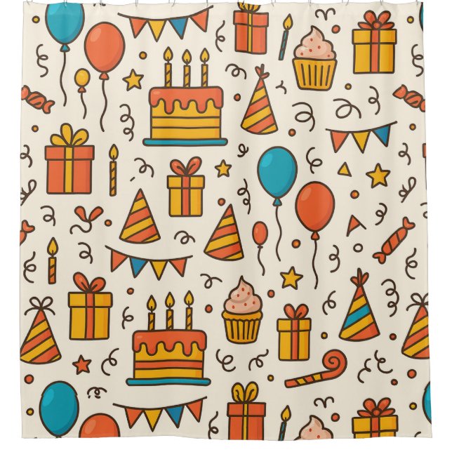Vibrant Birthday Party Seamless Pattern (Front)