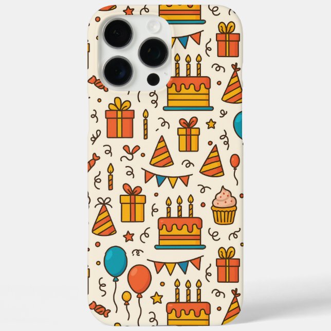 Vibrant Birthday Party Seamless Pattern Case-Mate iPhone Case (Back)