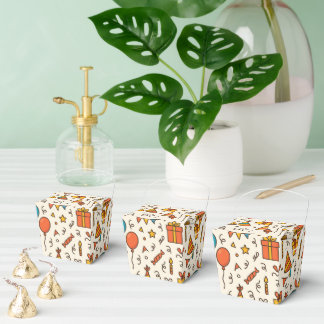 Vibrant Birthday Party Seamless Pattern Favor Box