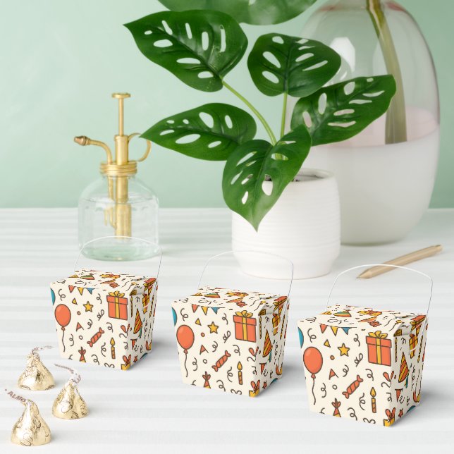 Vibrant Birthday Party Seamless Pattern Favor Box (Multiple)