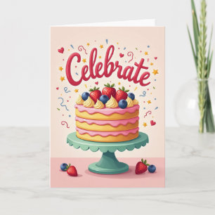 Vibrant Birthday Script Card