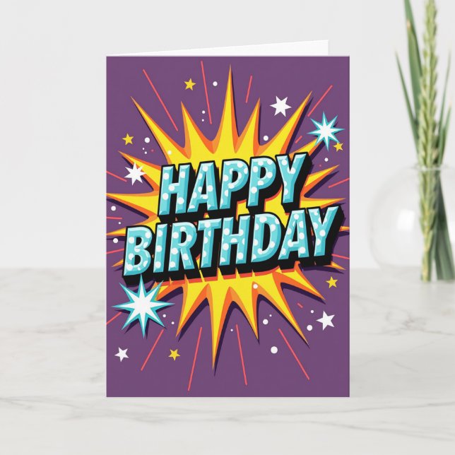 Vibrant Birthday Starburst Card (Front)