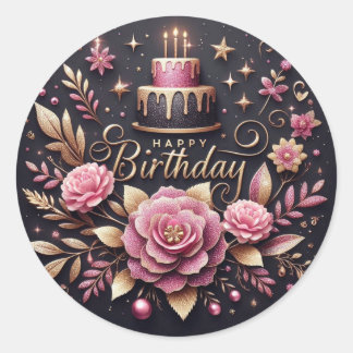 Vibrant birthday sticker 