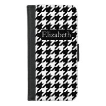 Vibrant Black and White Houndstooth and Name