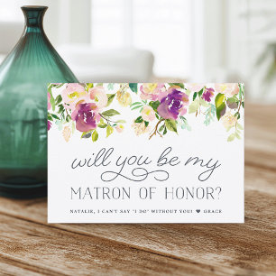 Vibrant Bloom   Be My Matron of Honour Card