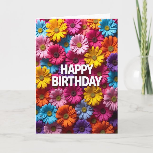 Vibrant Bloom Birthday Card (Front)