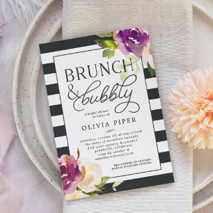 Vibrant Bloom Brunch & Bubbly Bridal Shower Invite