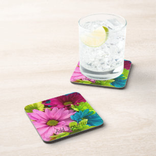 Vibrant Bloom – Colourful Floral Art Coaster