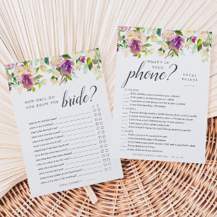 Vibrant Bloom Double-Sided Bridal Shower Game