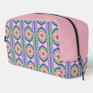 Vibrant Bloom Kaleidoscope: Pink & Emerald Mandala Dopp Kit