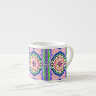Vibrant Bloom Kaleidoscope: Pink & Emerald Mandala Espresso Cup