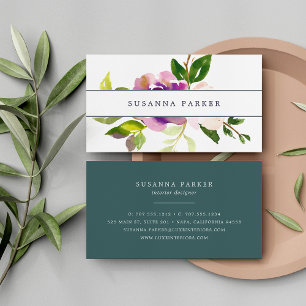 Vibrant Bloom   Watercolor Floral Business Card