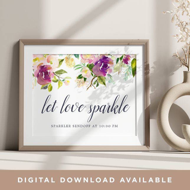 Vibrant Bloom Wedding Sparker Sendoff Sign (Creator Uploaded)