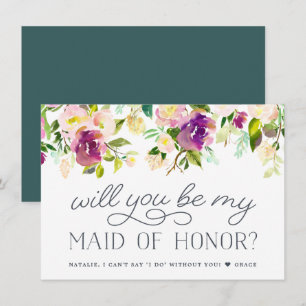 Vibrant Bloom   Will You Be My Maid of Honour Card