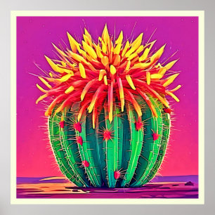 Vibrant Blooming Cactus Poster