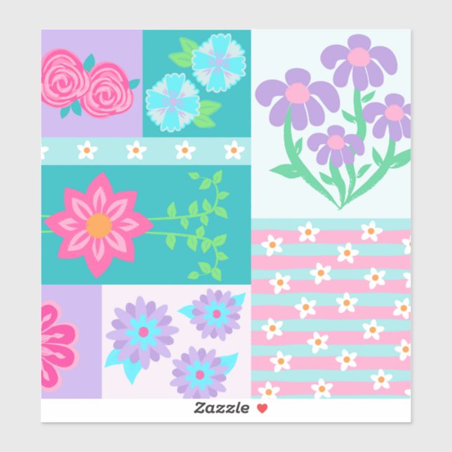 Vibrant Blooming Flowers Design (Sheet)