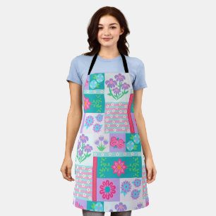 Vibrant Blooming Flowers Design Apron