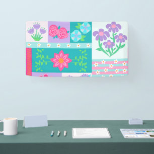 Vibrant Blooming Flowers Design Banner
