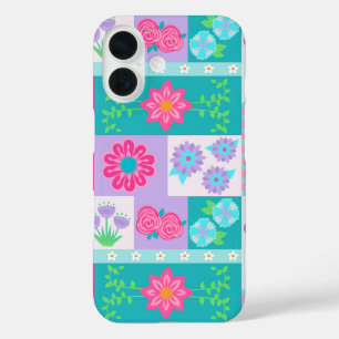 Vibrant Blooming Flowers Design iPhone 16 Case