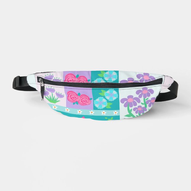 Vibrant Blooming Flowers Design Fanny Pack (Front)