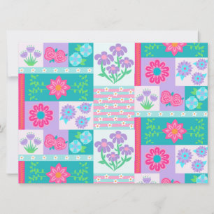 Vibrant Blooming Flowers Design Invitation