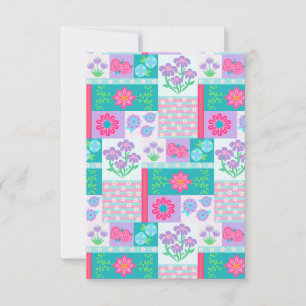 Vibrant Blooming Flowers Design RSVP Card