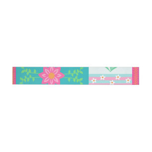 Vibrant Blooming Flowers Design Wraparound Address Label
