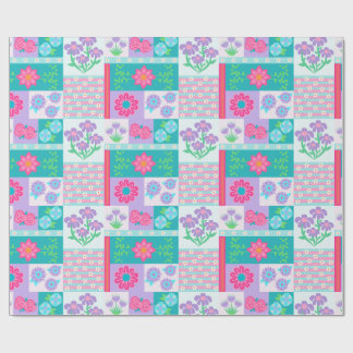 Vibrant Blooming Flowers Design Wrapping Paper