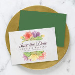 Vibrant Blooms Marble Save the Date<br><div class="desc">This elegant floral save the date card features vibrant blooms with the words "save the date" in trendy script all against a pale marble background on the front and a green colour back side. Personalize this card by replacing the placeholder text in the template to add your information. For more...</div>