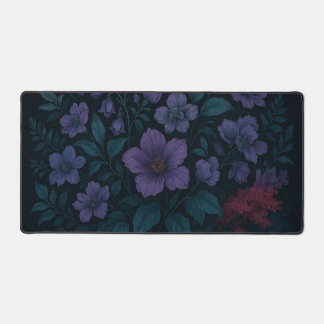 Vibrant Blooms with Red Accent Desk Mat