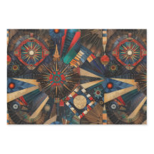 Vibrant Blue "Ancient Indigenous Chronicles" Wrap