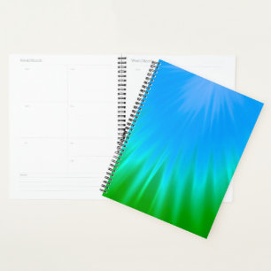 Vibrant Blue and Green Abstract Planner