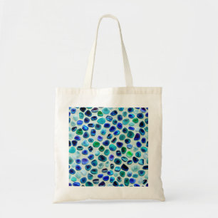 Vibrant Blue and Green Sea Glass Tote Bag