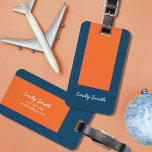 Vibrant Blue and Orange Colour Block Luggage Tag<br><div class="desc">Have your luggage stand out with this vibrant blue and orange colour block luggage tag. Personalize this tag by replacing the placeholder text with your information and for more options such as to change the font and it's size click the "Customize it" button. *Please note that the Zazzle Watermark that...</div>