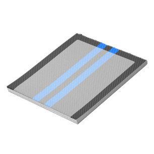 Vibrant Blue Carbon Fibre Style Racing Stripes Notepad