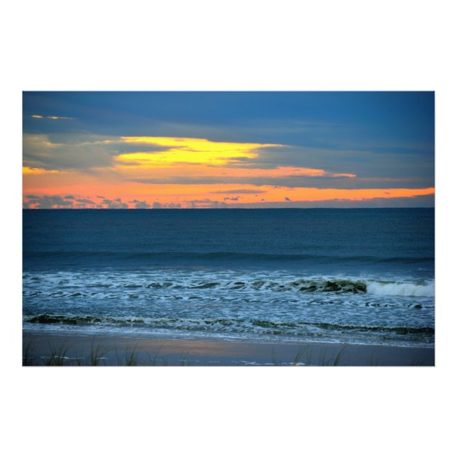 Vibrant Blue Coloration Sunrise Photo Print (Front)