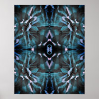 Vibrant Blue Dahlia Flower Abstract Art 