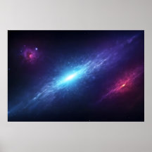 Vibrant Blue Galaxy Supernova Outer Space