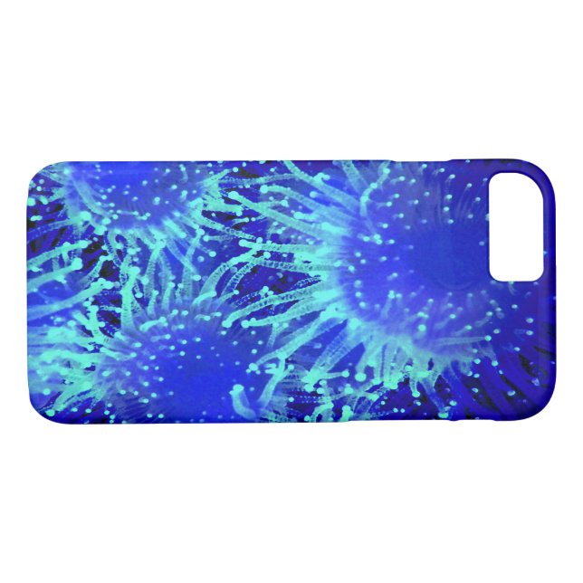 Vibrant Blue Glowing Tropical Sea Urchin Case-Mate iPhone Case (Back (Horizontal))