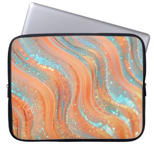 Vibrant Blue & Orange Galaxy Design Laptop Bag