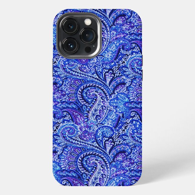 Vibrant Blue Paisley iPhone Case (Back)