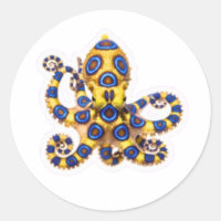 Vibrant Blue Ring Octopus Decal - Exotic Marine B