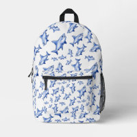 Vibrant Blue Shark Pattern